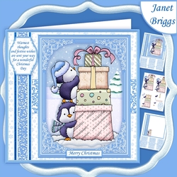 PENGUINS CHRISTMAS TOWER 7.5 Decoupage & Insert Mini Kit