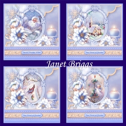 FROSTED FLORALS VINTAGE CHRISTMAS 7.5 Decoupage & Inserts Bumper Kit