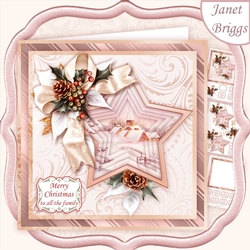 WINTER CHURCH IN STAR 7.5 Christmas Decoupage & Insert Mini Kit