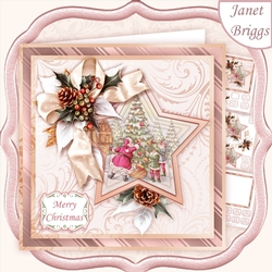 SANTA DECORATING TREE 7.5 Christmas Decoupage & Insert Mini Kit