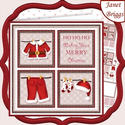SANTAS WASHING LINE SQUARES 7.5 Quick Layer Card & Insert Kit