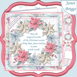 PASTEL POINSETTIA WREATH & VERSE 7.5 Decoupage & Insert Mini Kit