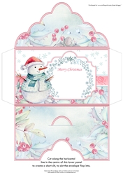 Christmas Money Wallet Gift Voucher Envelope PASTEL SNOWMAN
