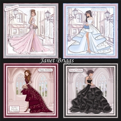 GLAMOROUS LADIES 7.5 Decoupage & Insert Bumper Kit Various Occasions