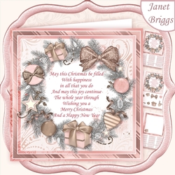 ROSE GOLD CHRISTMAS WREATH & VERSE 7.5 Decoupage & Insert Mini Kit