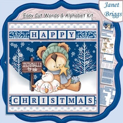 SELLING SNOWBALLS 7.5 Christmas Decoupage Easy Cut Word Strips or Alphabet