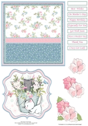 PLAYFUL KITTENS 6x6 Card Topper & Decoupage Sheet 1