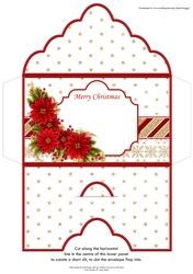 Christmas Money Wallet Gift Voucher Envelope POINSETTIA