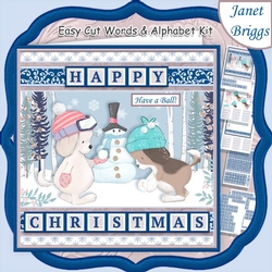 HAVE A BALL Dogs 7.5 Christmas Easy Cut Word Strips & Alphabet Kit