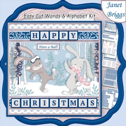 HAVE A BALL Rabbits 7.5 Christmas Easy Cut Word Strips & Alphabet Kit