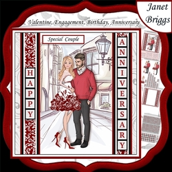 ROMANTIC COUPLE 7.5 Decoupage Easy Cut Words & Alphabet Mini Kit