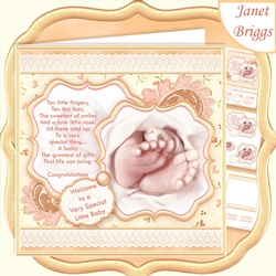 BABY TOES & VERSE Lemon New Baby 7.5 Decoupage & Insert Kit