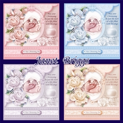 CHRISTENING TOES & ROSES 7.5 Decoupage & Inserts Bumper Kit