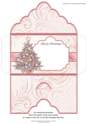 Christmas Money Wallet Gift Voucher Envelope ROSE GOLD CHRISTMAS TREE