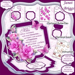 MOTHERS Large Easel Card Kit & Decoupage 7.7 Birthday or Mothers Day
