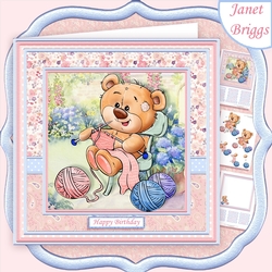 KNITTING BEAR 7.5 Decoupage & Insert Mini Kit