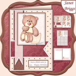 JUST A LITTLE NOTE FROM BEAR A5 Decoupage Kit All Occasions