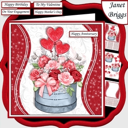 ROMANTIC BOUQUET 7.5 Decoupage & Insert Various Occasions