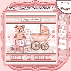BABY GIRL WORD KIT Personalise with Easy Cut Words & Alphabet Tiles