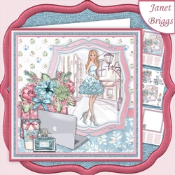 MODERN GIRL Powder Blue 7.5 Decoupage & Insert Mini Kit