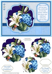 LILY & HYDRANGEA Sympathy A5 Card Topper & Pyramage