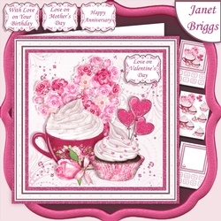 CUPCAKE AND ROSES 7.5 Decoupage & Insert Kit