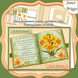 EASTER DAFFODILS BOOK with Verse A5 Decoupage Insert & Envelope Kit
