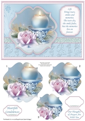SYMPATHY CANDLE & VERSE A5 Card Topper & Pyramage
