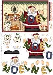 Santa Westie Noel Topper and Decoupage