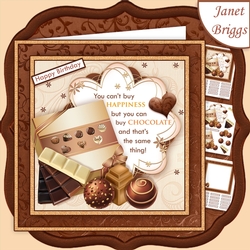 YOU CAN BUY CHOCOLATE Humorous 7.5 Decoupage & Insert Mini Kit