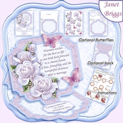 WEDDING DAY VERSE & ROSES 7.7 Large Easel Card & Decoupage