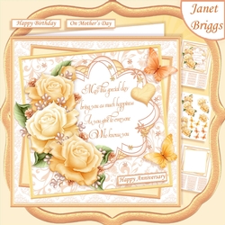 GOLDEN ROSES & VERSE 7.5 Decoupage & Insert Kit
