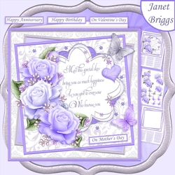 LAVENDER ROSES & VERSE 7.5 Decoupage & Insert Kit