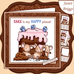 CAKE MAKES HAPPY MICE 7.5 Decoupage & Insert Mini Kit