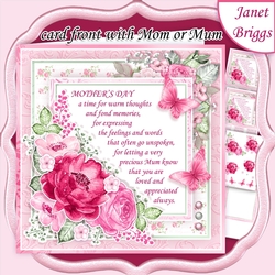 MOTHERS DAY VERSE Pink Floral 7.5 Decoupage & Insert Mini Kit