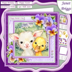 SPRING PALS & PANSIES 7.5 Decoupage & Insert Mini Kit