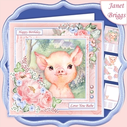 BABY PIGLET 7.5 Decoupage & Insert Mini Kit