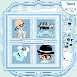 BABY BOY LITTLE MAN SQUARES 7.5 Quick Square Layers Card Kit