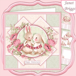BUNNY BUNTING 7.5 Decoupage & Insert Kit All Occasions