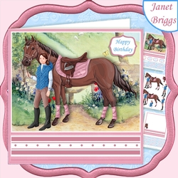 HORSE RIDING 7.5 Decoupage & Insert Mini Kit