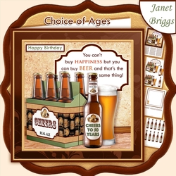 YOU CAN BUY BEER Humorous 7.5 Decoupage & Insert Mini Kit with ages