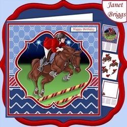 HORSE SHOW JUMPING 7.5 Decoupage & Insert Mini Kit