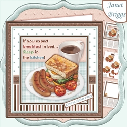 BREAKFAST IN BED 7.5 Decoupage & Insert Mini Kit All Occasions