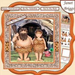 STONE AGE COUPLE 7.5 Anniversary New Home Decoupage Kit