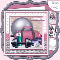AT THE GYM FEMALE 7.5 Decoupage & Insert Mini Kit