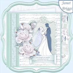 BRIDE & GROOM 1ST DANCE Wedding Day 8x8 Mint Decoupage Mini Kit