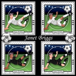 FOOTBALL STRIKERS White & Ethnic 7.5 Soccer Decoupage Bumper Kit set 2