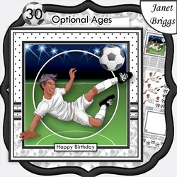 FOOTBALL STRIKER ETHNIC 7.5 WHITE KIT Soccer Decoupage Ages & Insert