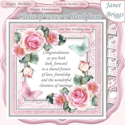 CHOICE OF VERSES & ROSES All Occasions 7.5 Decoupage & Insert Kit