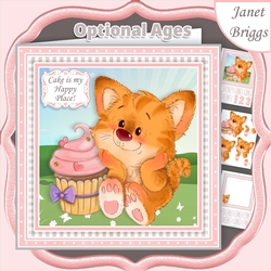 BABY TIGER & CUPCAKE 7.5 Decoupage Insert & Ages Kit